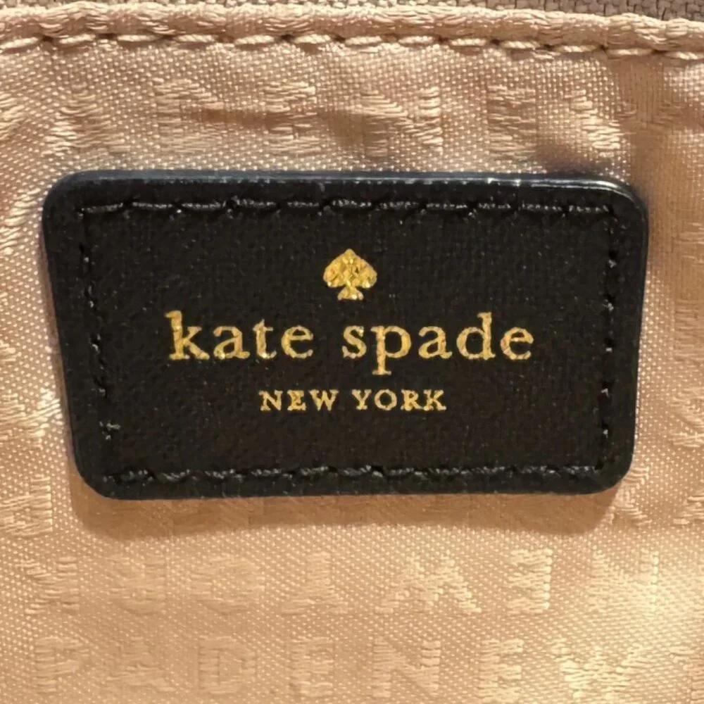 Kate Spade Laurel Way Greer Saffiano Leather Satchel, Clutch Black & Beige